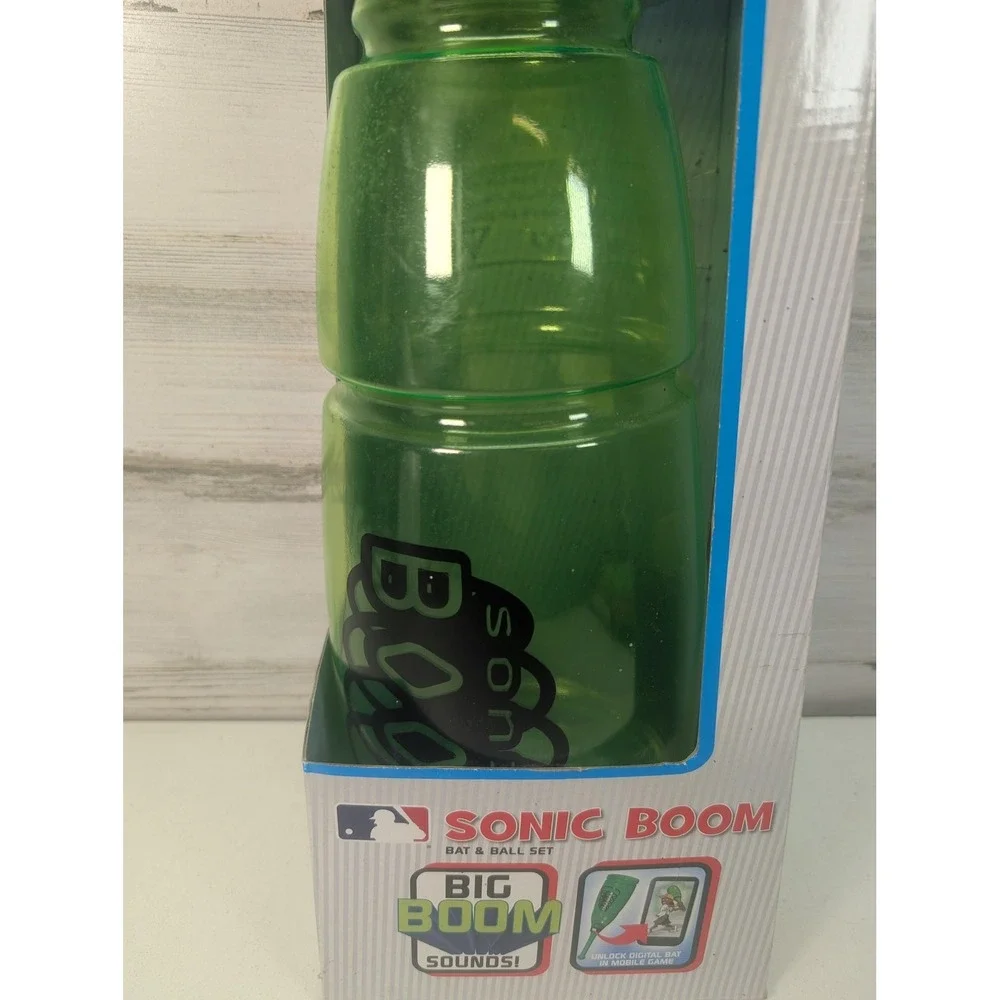 Backyard Sports Sonic Boom Bat‎ & Ball Set Green Baseball Toy Andrew McCutchen